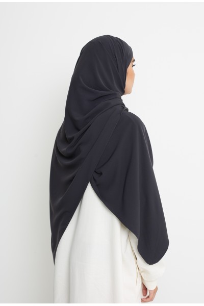 Anthrazitgrauer Hijab aus Medina-Seide