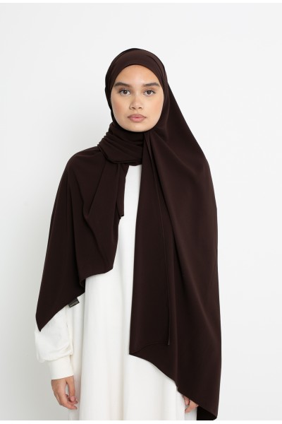 Dark brown medina silk hijab