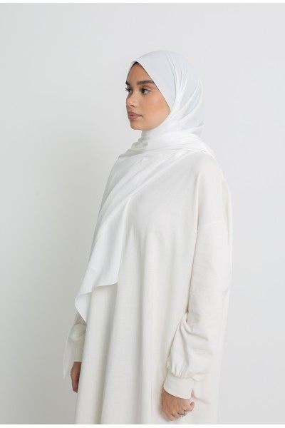 Cremeweißer Hijab aus Medina-Seide