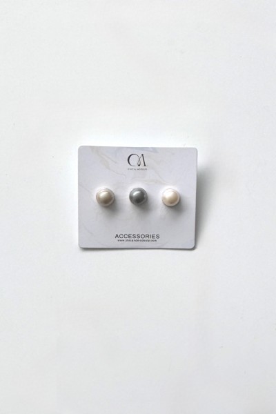Set of 3 pearly magnetic clips