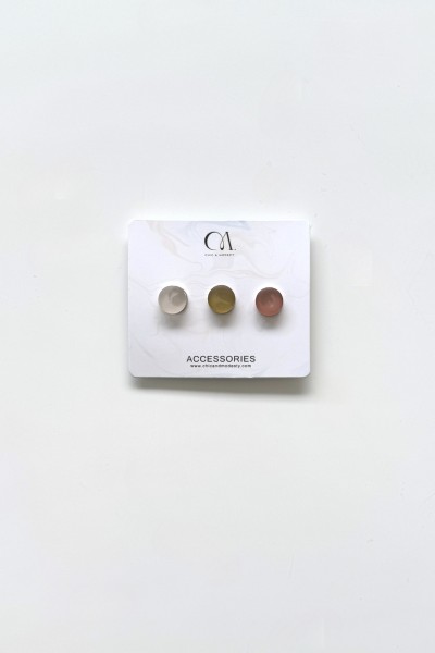 Set of 3 natural crystal magnetic clips