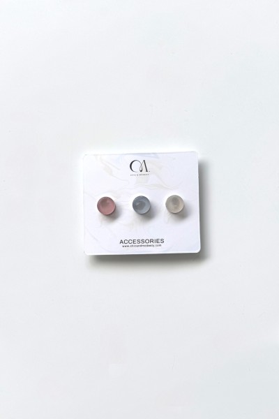 Set of 3 pastel crystal magnetic clips