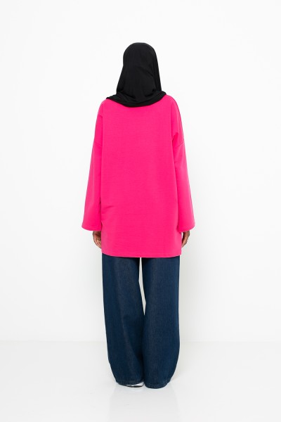 Haut ample coton fuchsia