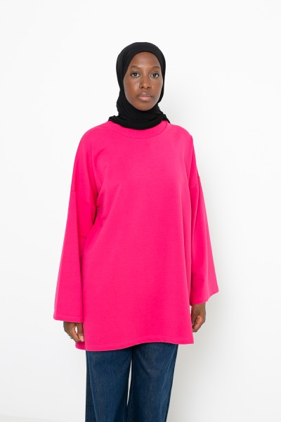 Haut ample coton fuchsia