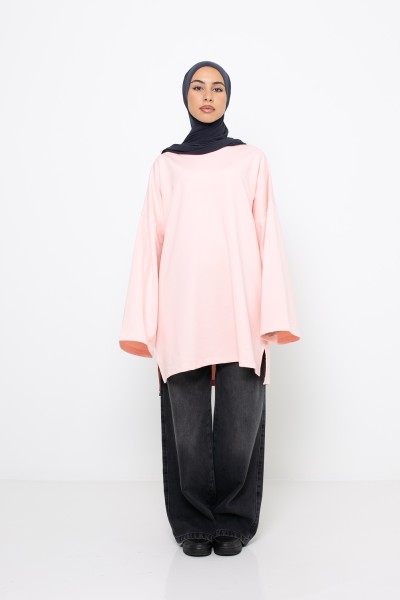 Haut ample coton blush