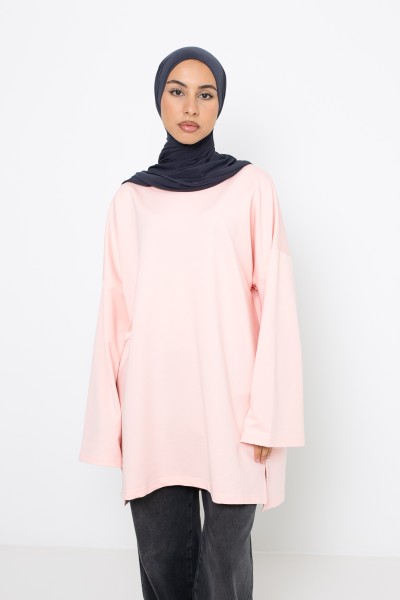 Haut ample coton blush