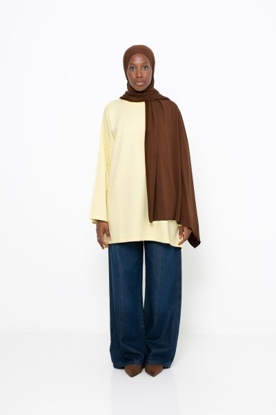 Haut ample coton limon