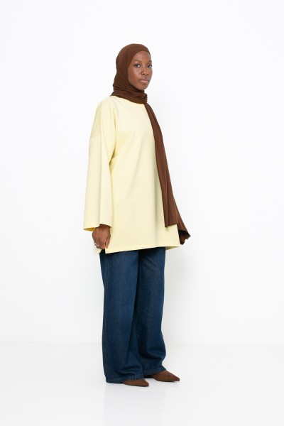 Haut ample coton limon