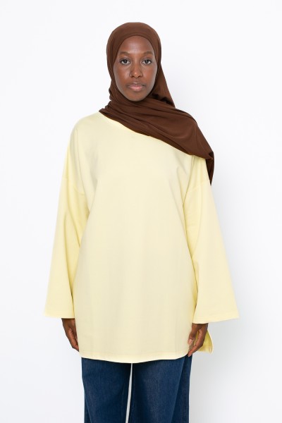 Haut ample coton limon