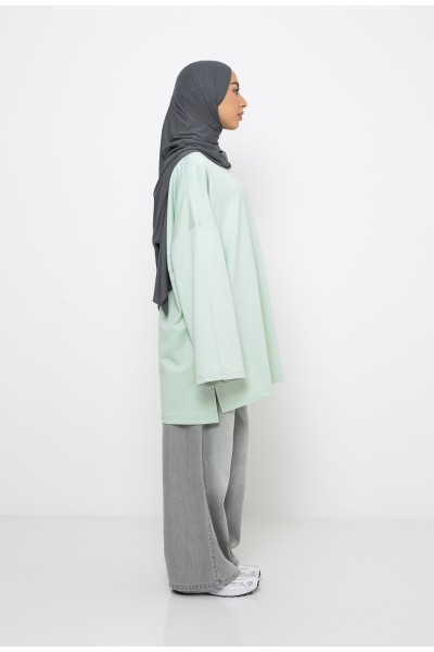 Haut ample coton vert d'eau