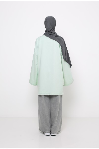 Haut ample coton vert d'eau