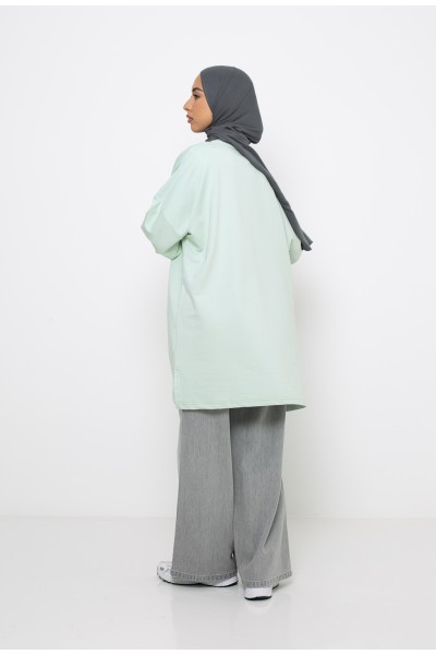 Haut ample coton vert d'eau