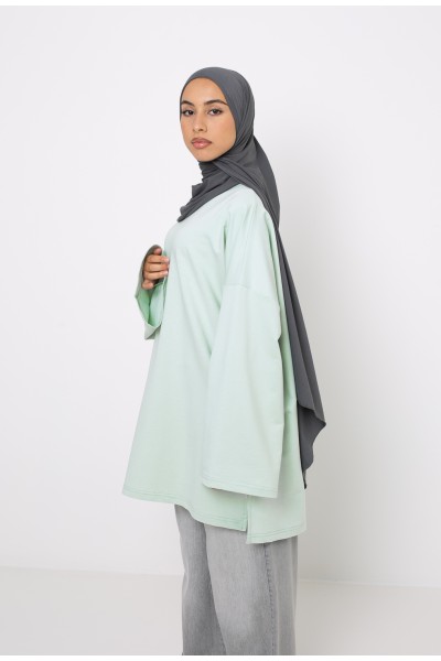 Haut ample coton vert d'eau