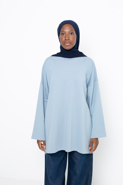 Haut ample coton bleu ombré