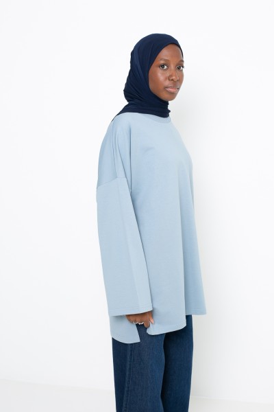 Haut ample coton bleu ombré