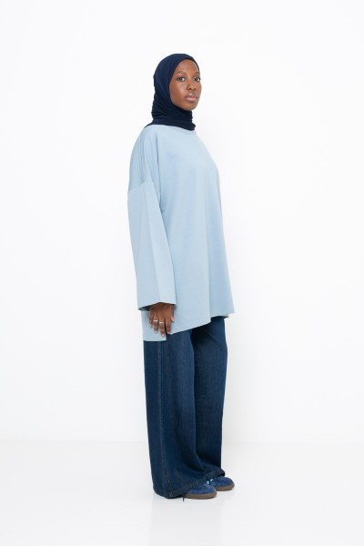 Haut ample coton bleu ombré