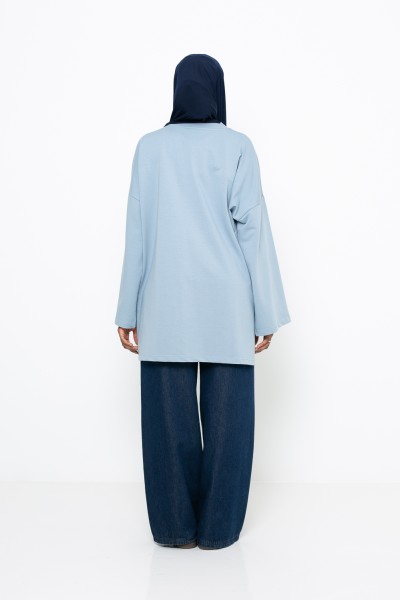 Haut ample coton bleu ombré