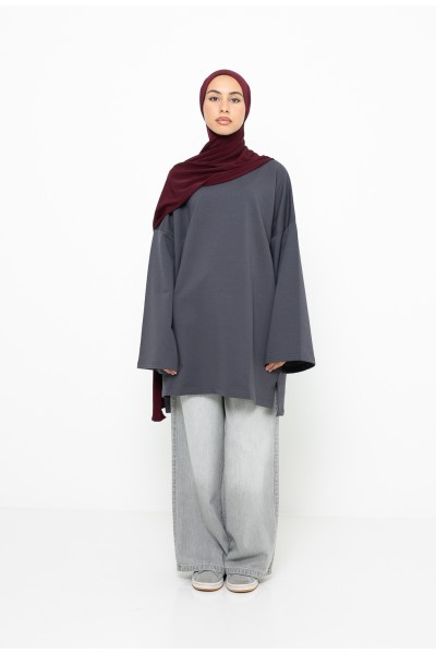 Haut ample coton anthracite