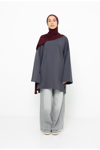 Haut ample coton anthracite