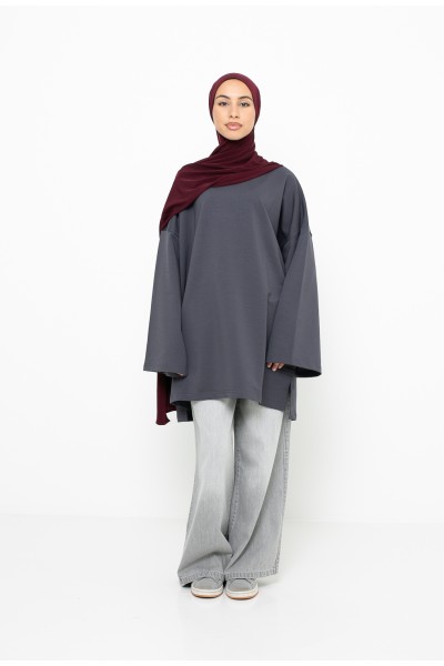 Haut ample coton anthracite