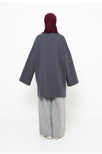 Haut ample coton anthracite