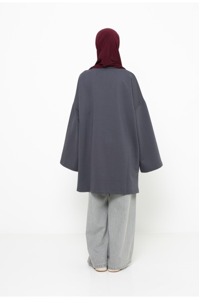 Haut ample coton anthracite