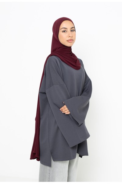 Haut ample coton anthracite