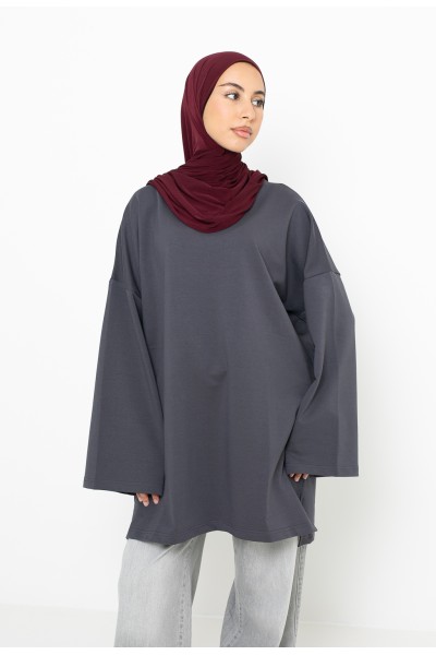 Haut ample coton anthracite