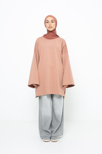 Haut ample coton macchiato