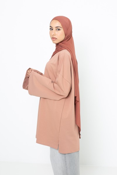 Loose cotton macchiato top