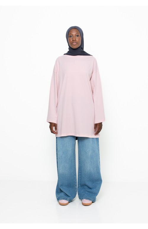 Maxi t-shirt en coton long et large pour femme voilée moderne