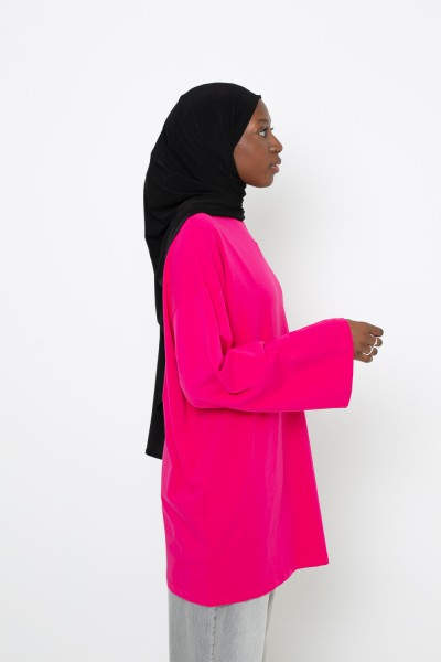 Camiseta maxi fucsia