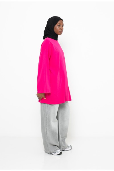 Camiseta maxi fucsia