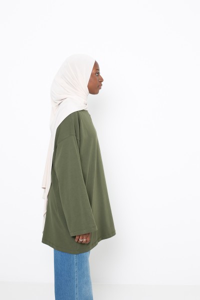 Maxi-T-Shirt in Khaki