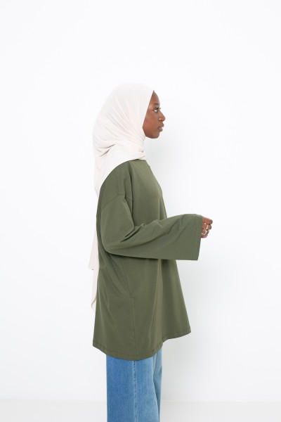 Maxi khaki t-shirt