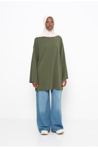 Maxi khaki t-shirt