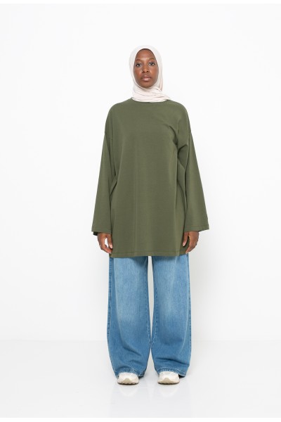 Maxi-T-Shirt in Khaki