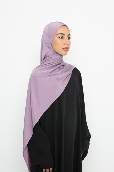 Lavender satin jersey hijab
