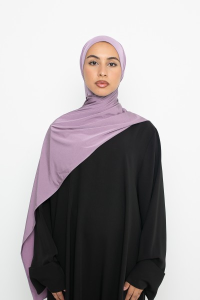 Lavender satin jersey hijab