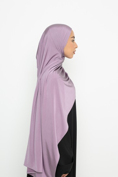 Lavender satin jersey hijab