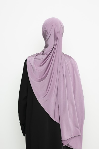 Lavender satin jersey hijab