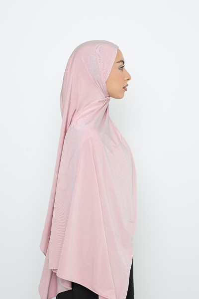 Pink satin jersey hijab