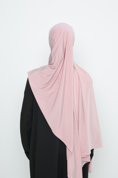 Pink satin jersey hijab
