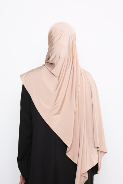 Beige gold satin jersey hijab