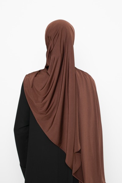 Chocolate satin jersey hijab