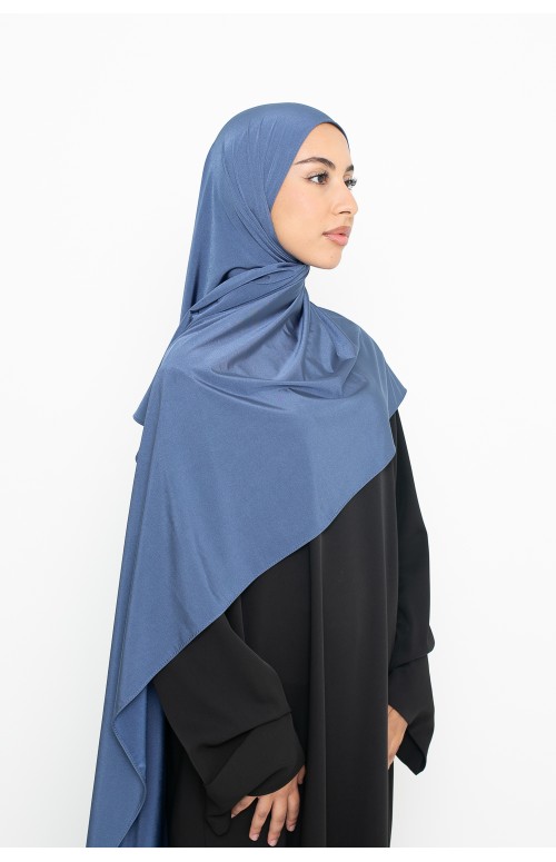 Hijab jersey satin premium bleu