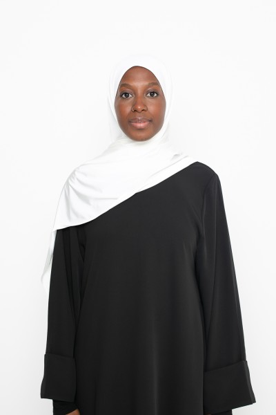 Wolkenfarbener Hijab aus Satinjersey