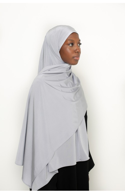 Hijab jersey satin premium  gris