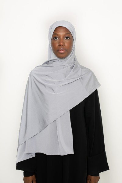 Grey satin jersey hijab