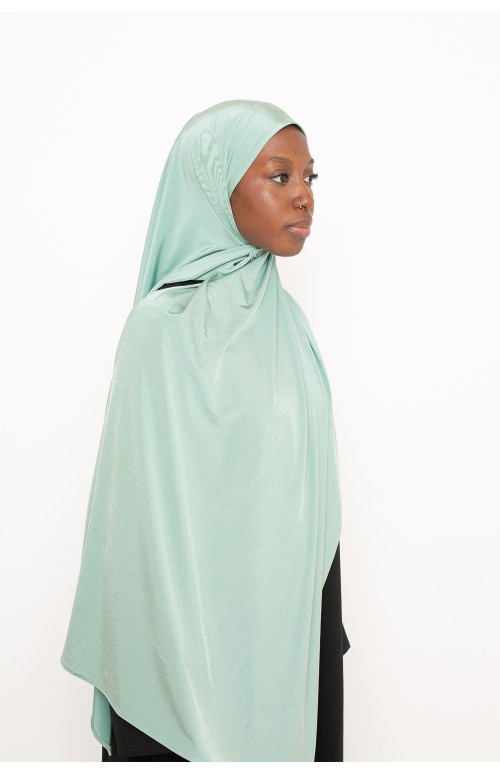 Hijab jersey satin premium vert eau
